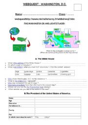 English Worksheet: washington dc webquest