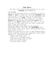 English Worksheet: the kiwi