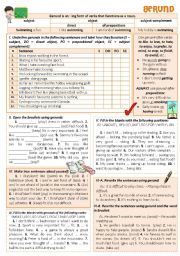 English Worksheet: GERUND: Introduction + exercises