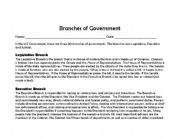 English worksheet: Branches of Government