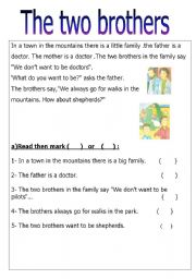 English Worksheet: two brothers