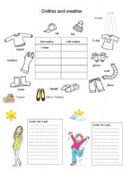 English Worksheet: Clothes depending on the weather