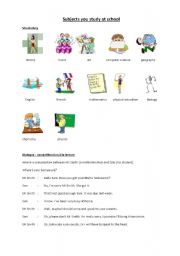 English Worksheet: schoolsubjects