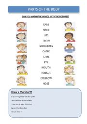 Match the Parts of the Body