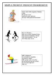 English Worksheet: SPEAKING CARDS: SIMPLE PRESENT/PRESENT PROGRESSIVE