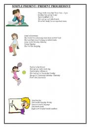 English Worksheet: SPEAKING CARDS: SIMPLE PRESENT/PRESENT PROGRESSIVE