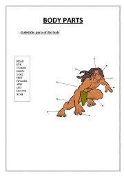 English worksheet: BODY PARTS