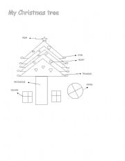 English Worksheet: my christmas tree