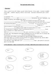 English Worksheet: The nightmare before christmas