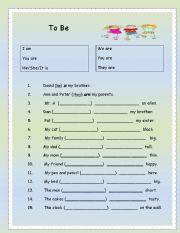 English Worksheet: To Be