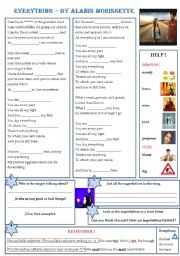 English Worksheet: Everything (Alanis Morissette) - Superlative form