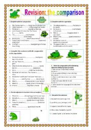English Worksheet: The Comparison: revision