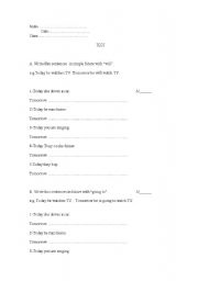 English worksheet: Third grade exam
