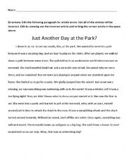 English Worksheet: An or An Editing