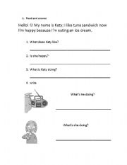English worksheet: Read and answer