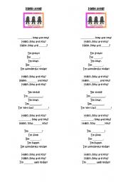 English worksheet: Hello song!