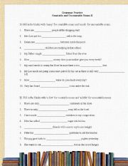 English Worksheet: Grammar Practice - Countable and Uncountable Nouns II