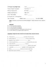 English worksheet: Writing Exam