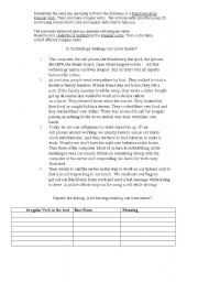 English Worksheet: Irregular Verbs: Text and Questions