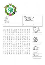 English worksheet: JUNGLE ANIMALS