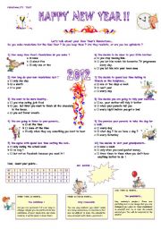 English Worksheet: Happy New Year !