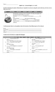 English worksheet: Short Test - Technical English