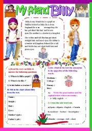 English Worksheet: My friend Billy