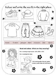 English Worksheet: CLOTHES