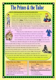 English Worksheet: The Prince and the Tailor