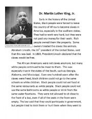 English Worksheet: Martin Luther King, Jr.