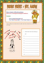 English Worksheet: PRESENT PERFECT + YEAT, ALREADY 