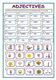 English Worksheet: ADJECTIVES