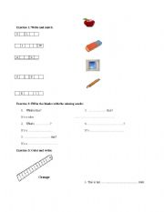 English worksheet: Simple exercise 