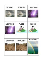 English Worksheet: Memory Game: Season & Weather # 2/2