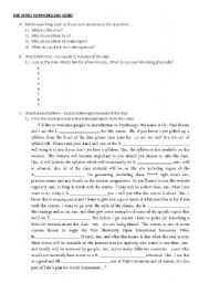 English Worksheet: Intro to Psychology Lecture