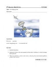 English Worksheet: Classtest about Global Warming, Cartoon Analysis