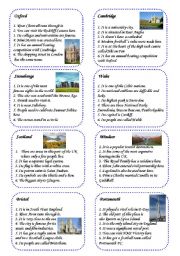 Game card 4 - Places in the UK
