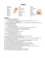 English Worksheet: Childhood