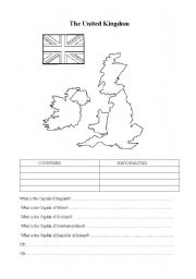 English Worksheet: map United Kingdom