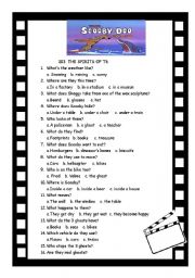English Worksheet: SCOOBY DOO SHOW 103 AND 104