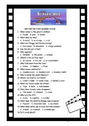 English Worksheet: SCOOBY DOO SHOW 105 AND 106