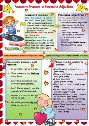 English Worksheet: possessive pronouns VS possessive adjectives