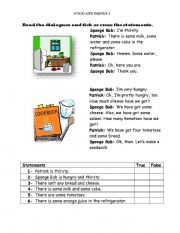 English Worksheet: Food and Drinks (Sponge Bob)