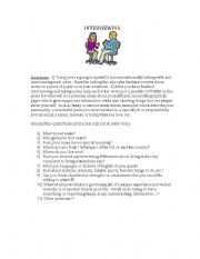 English Worksheet: Interviewing & Bio-Writing