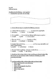 English Worksheet: vocabulary on national identity 