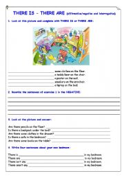 English Worksheet: THERE IS - THERE ARE (affirmative/negative and interrogative)