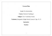 English Worksheet: Vocabulary