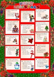 English Worksheet: Christmas 2011 - Quiz + key.