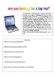 English Worksheet: Advertising a product