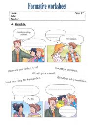 English Worksheet: Greetings, numbers, colours and toys